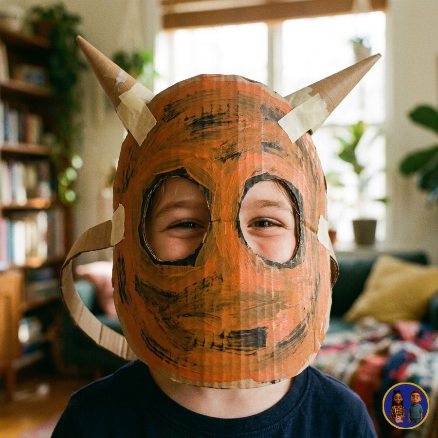 Free Tatum & Kash wearable cardboard creature mask blueprint